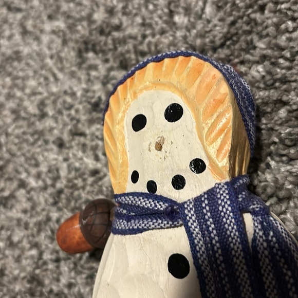 Carved Wooden Snowman - Picture 5 of 6